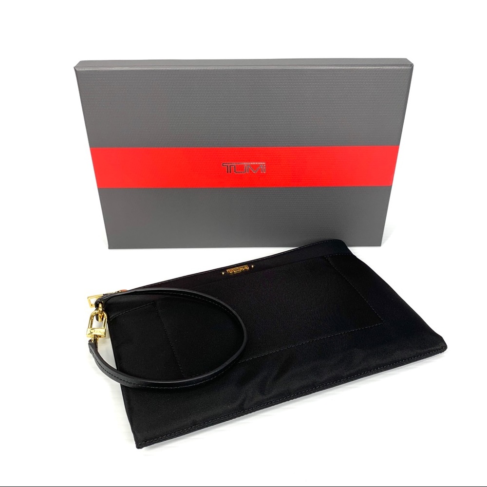 Tumi Voyageur Lindley Wristlet Black Gold Hardware